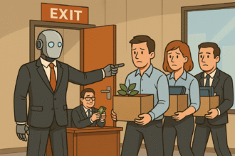 Robot w garniturze zwalnia ludzi z pracy w imię obniżania kosztów przez AI