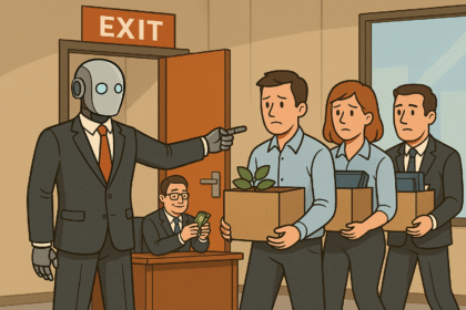 Robot w garniturze zwalnia ludzi z pracy w imię obniżania kosztów przez AI