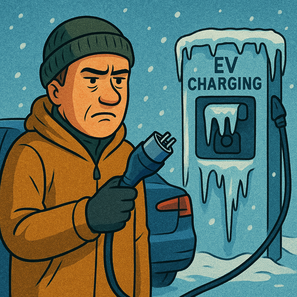Ładowanie samochodu elektrycznego w mrozie
