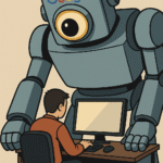 Google jako wielki robot patrzący 24/7 na użytkownika internetu