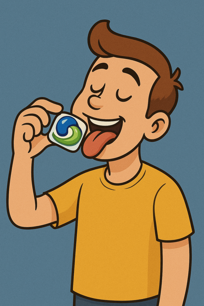 Trend z jedzeniem kapsułek do prania