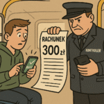 Pasażer kupił bilet w aplikacji, a mimo to dostał karę od kontrolera – satyra
