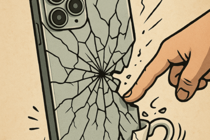 iPhone 17 rozbija się jak filiżanka – satyryczna grafika