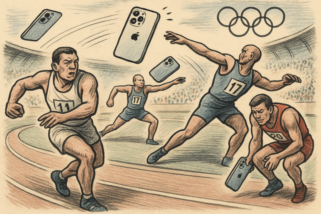 iPhone jako nowa dyscyplina olimpijska – rzut smartfonem