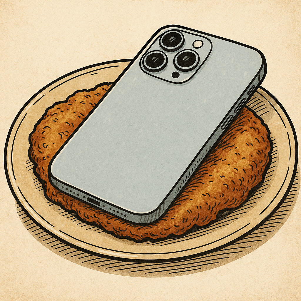 Odgrzewany kotlet – iPhone na talerzu